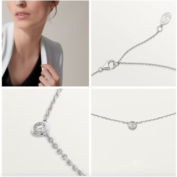 CARTIER D'AMOUR PENDANT DIAMOND NECKLACE MINI MODEL WHITE GOLD - Picture 2 of 11
